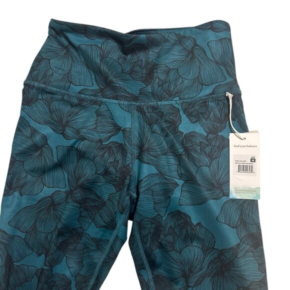 Balance Collection Women's Floral Leggings Size M Teal/Black NEW W/TAGS - Picture 4 of 8